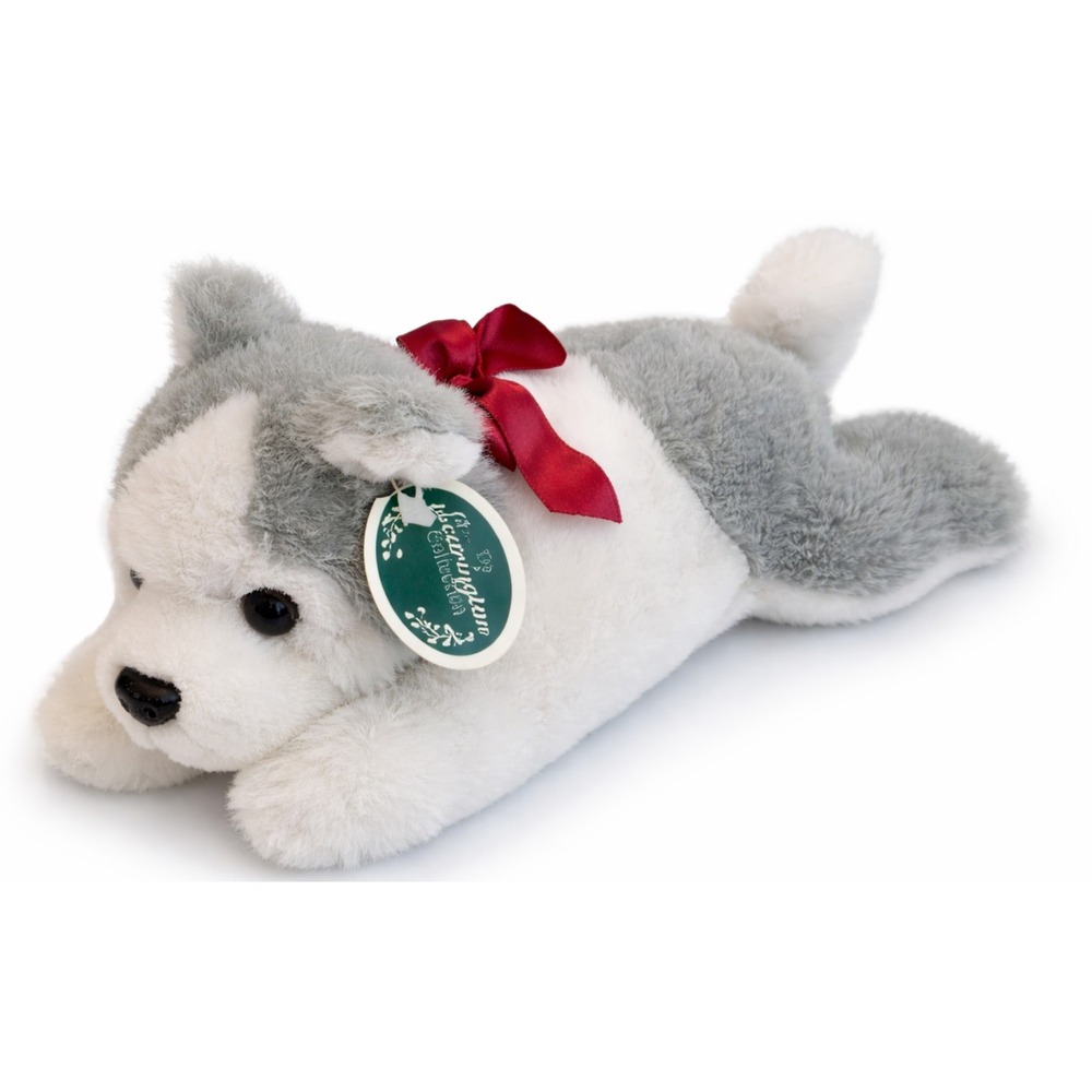 Bearington Tundra Jr Husky Plush Stuffed Animal Gray White Dog w Tag 8in‎